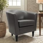 Charcoal Faux Leather Winslow Accent Chair