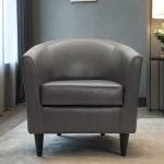 Charcoal Faux Leather Winslow Accent Chair