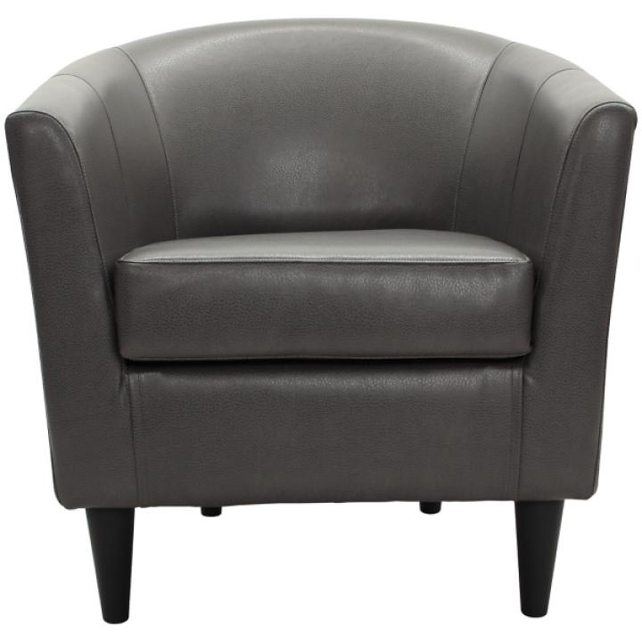 Charcoal Faux Leather Winslow Accent Chair