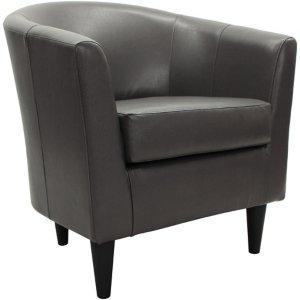 Charcoal Faux Leather Winslow Accent Chair