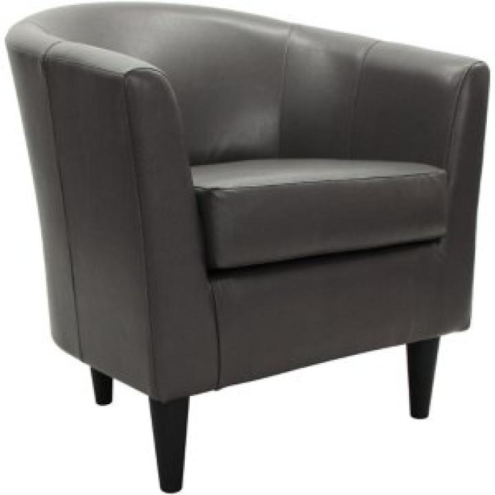 Charcoal Faux Leather Winslow Accent Chair