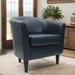 Navy Faux Leather Winslow Accent Chair
