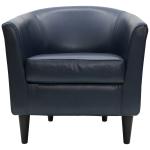 Navy Faux Leather Winslow Accent Chair