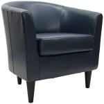 Navy Faux Leather Winslow Accent Chair