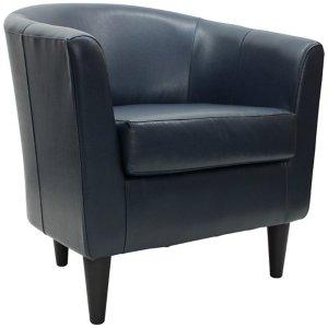 Navy Faux Leather Winslow Accent Chair
