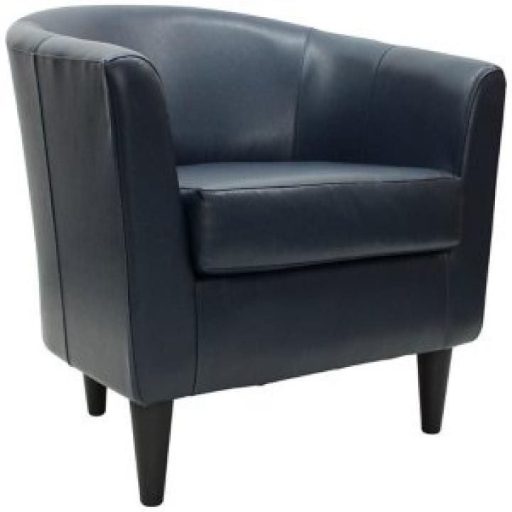 Navy Faux Leather Winslow Accent Chair