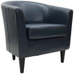 Navy Faux Leather Winslow Accent Chair