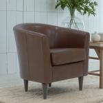 Cognac Faux Leather Winslow Accent Chair