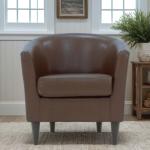 Cognac Faux Leather Winslow Accent Chair