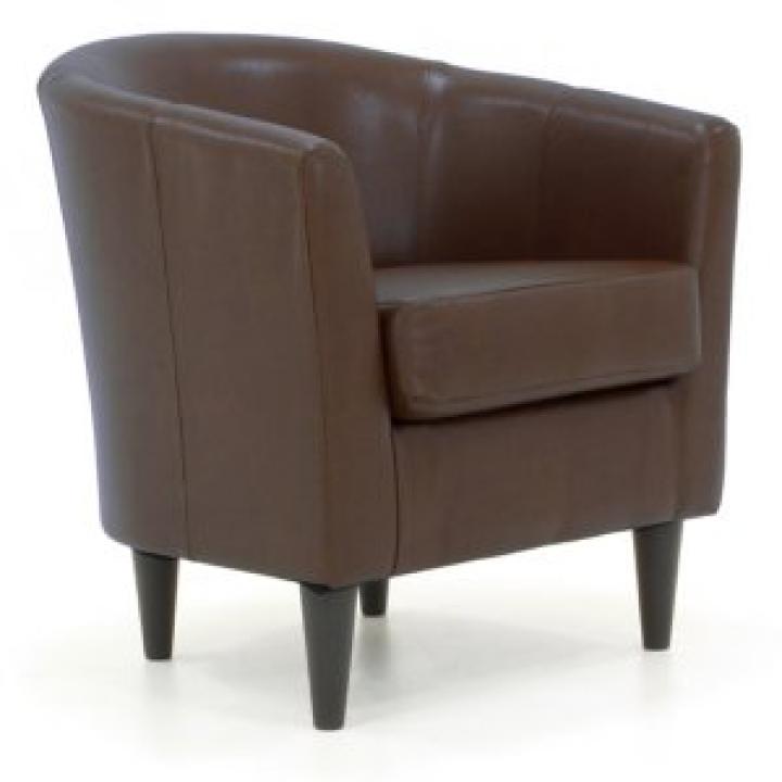 Cognac Faux Leather Winslow Accent Chair
