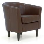 Cognac Faux Leather Winslow Accent Chair