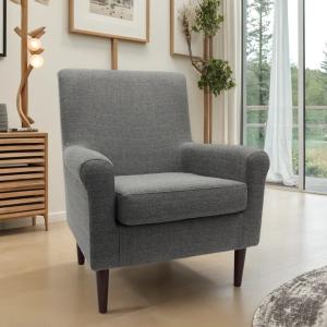 Gray Ellen Rolled Arms Accent Chair
