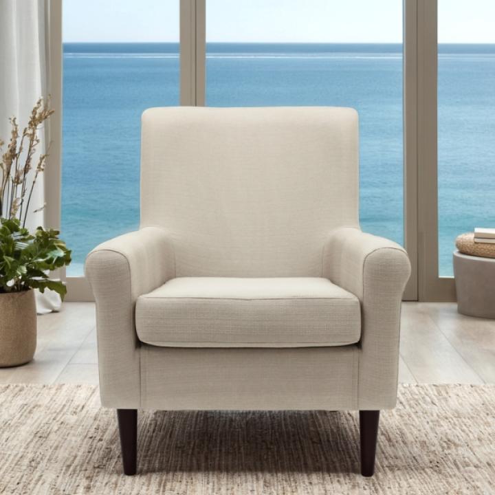 Cream Ellen Rolled Arms Accent Chair