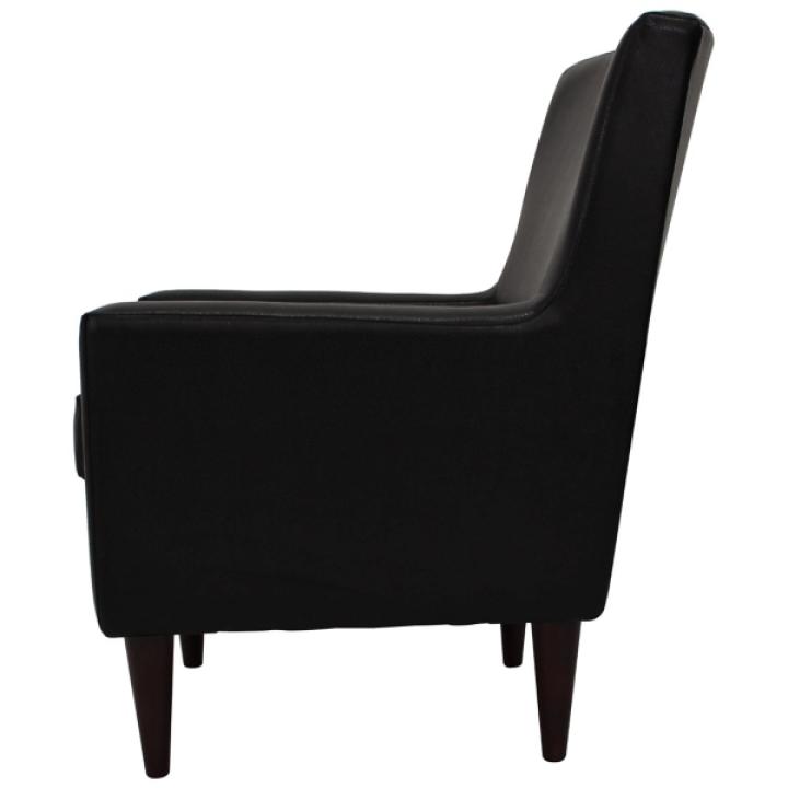 Emma Black Faux Leather Accent Chair