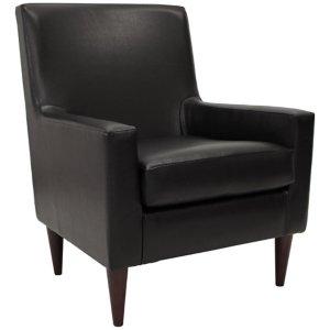 Emma Black Faux Leather Accent Chair