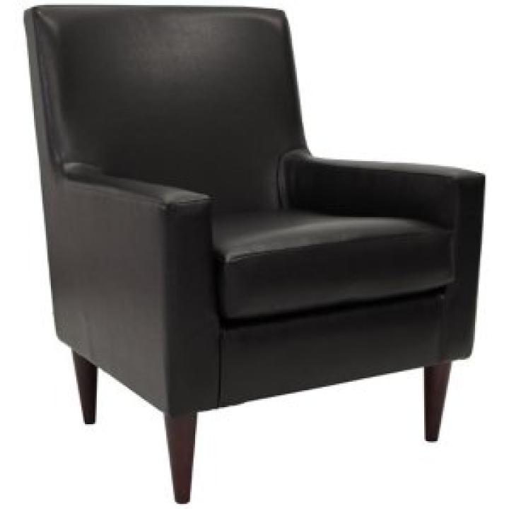Emma Black Faux Leather Accent Chair
