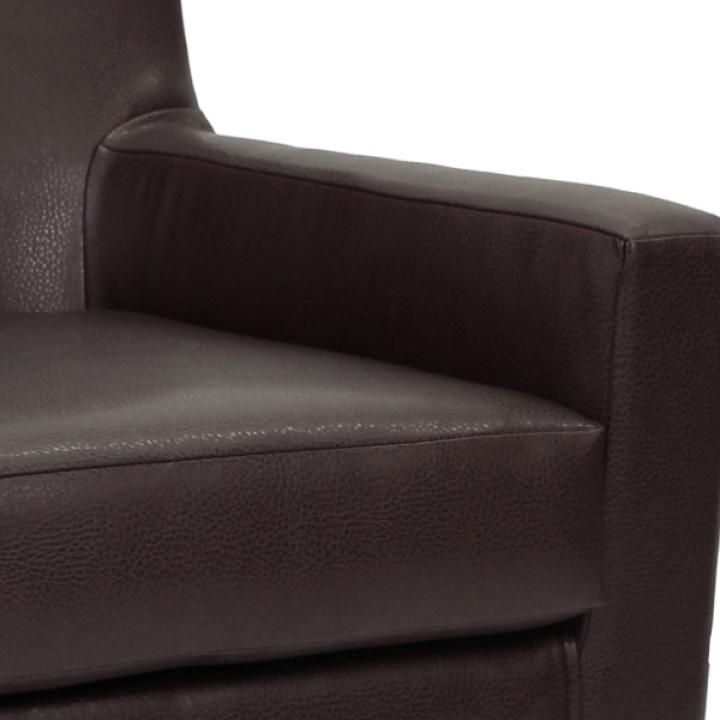 Emma Walnut Faux Leather Accent Chair