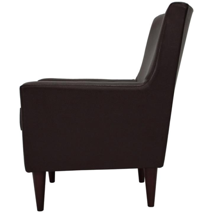 Emma Walnut Faux Leather Accent Chair