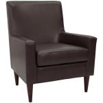 Emma Walnut Faux Leather Accent Chair