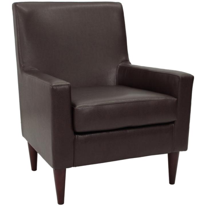 Emma Walnut Faux Leather Accent Chair