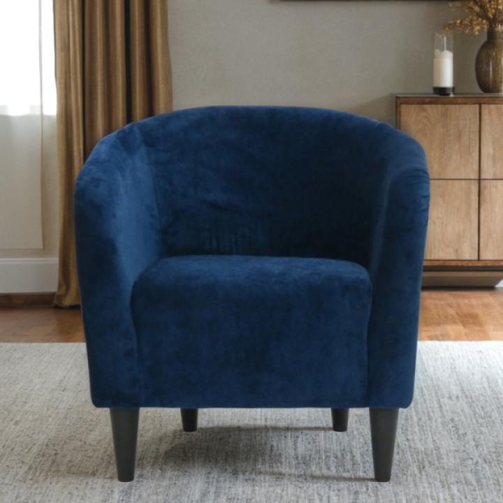 Navy Curved Tub Accent Chair