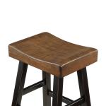 Brown & Black Wood Counter Stools, Set of 2