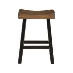 Brown & Black Wood Counter Stools, Set of 2