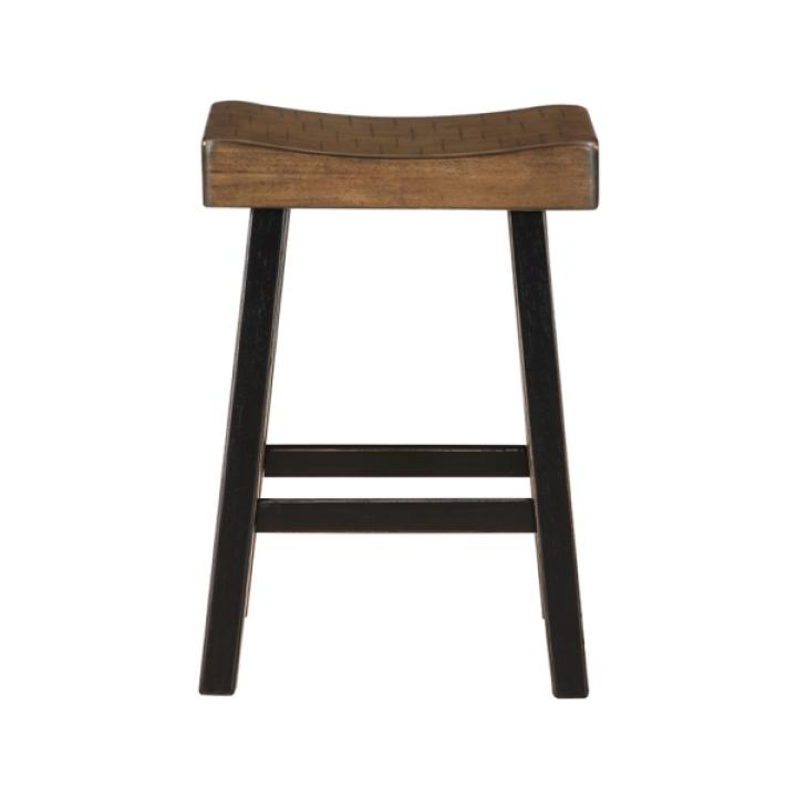 Brown & Black Wood Counter Stools, Set of 2