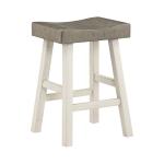 Gray & White Wood Counter Stools, Set of 2