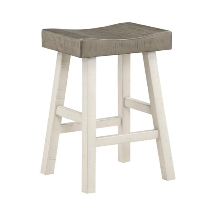 Gray & White Wood Counter Stools, Set of 2