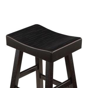 Black Wood Counter Stools, Set of 2