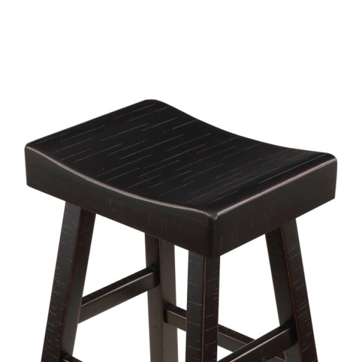 Black Wood Counter Stools, Set of 2