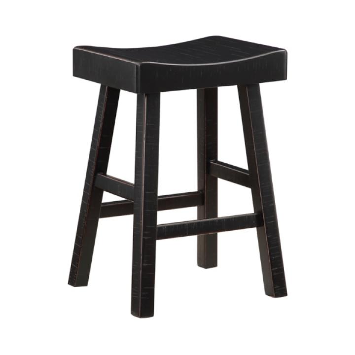 Black Wood Counter Stools, Set of 2