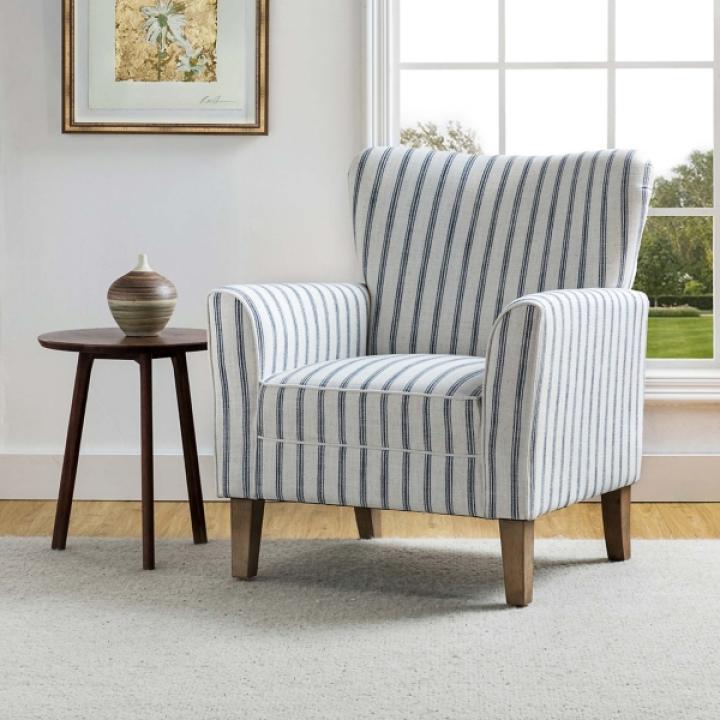 Gustaf Navy Striped Armchair