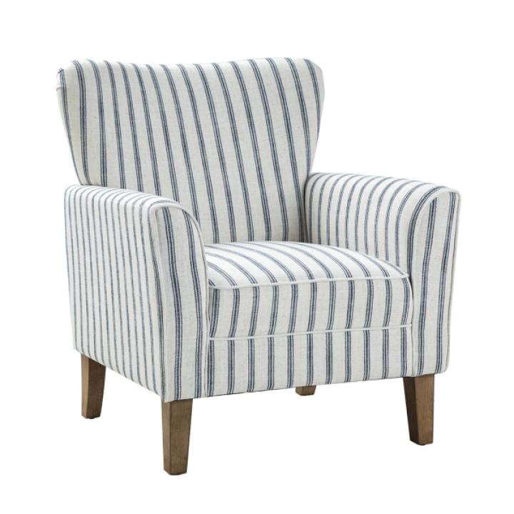 Gustaf Navy Striped Armchair