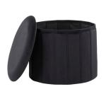 Black Collapsible Storage Ottoman