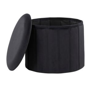 Black Collapsible Storage Ottoman
