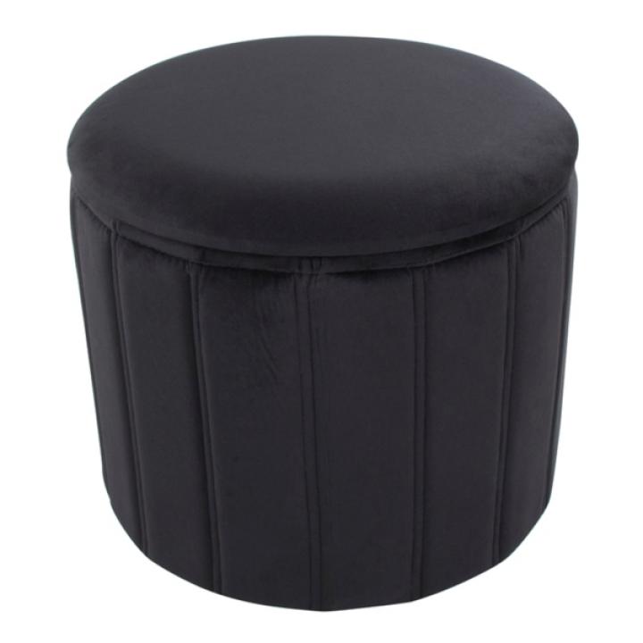 Black Collapsible Storage Ottoman