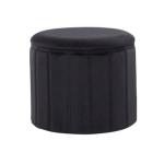 Black Collapsible Storage Ottoman