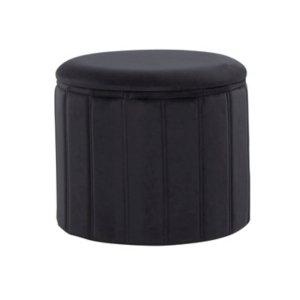 Black Collapsible Storage Ottoman