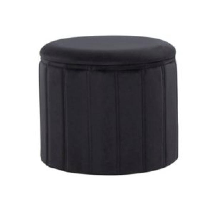 Black Collapsible Storage Ottoman