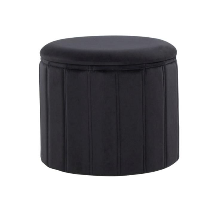 Black Collapsible Storage Ottoman
