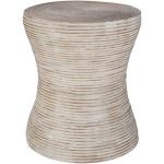 Whitewashed Natural Rattan Accent Table