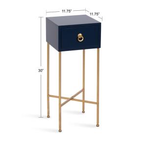 Navy Blue and Gold Glam Accent Table