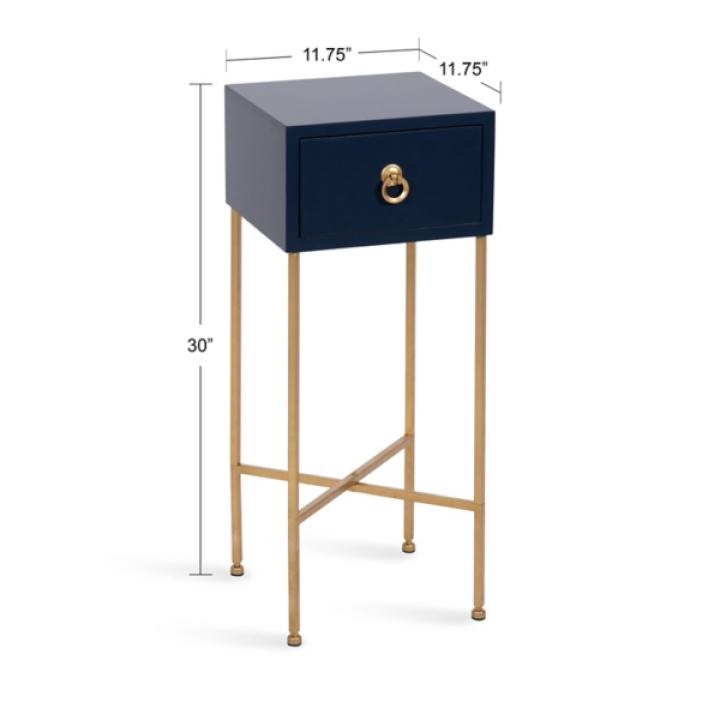 Navy Blue and Gold Glam Accent Table