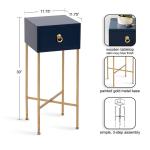 Navy Blue and Gold Glam Accent Table