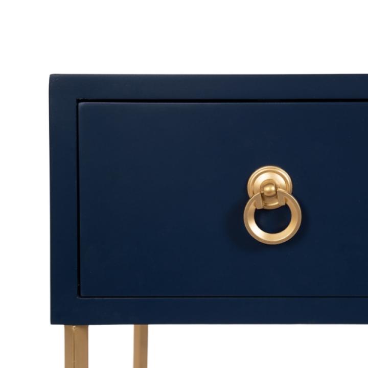 Navy Blue and Gold Glam Accent Table