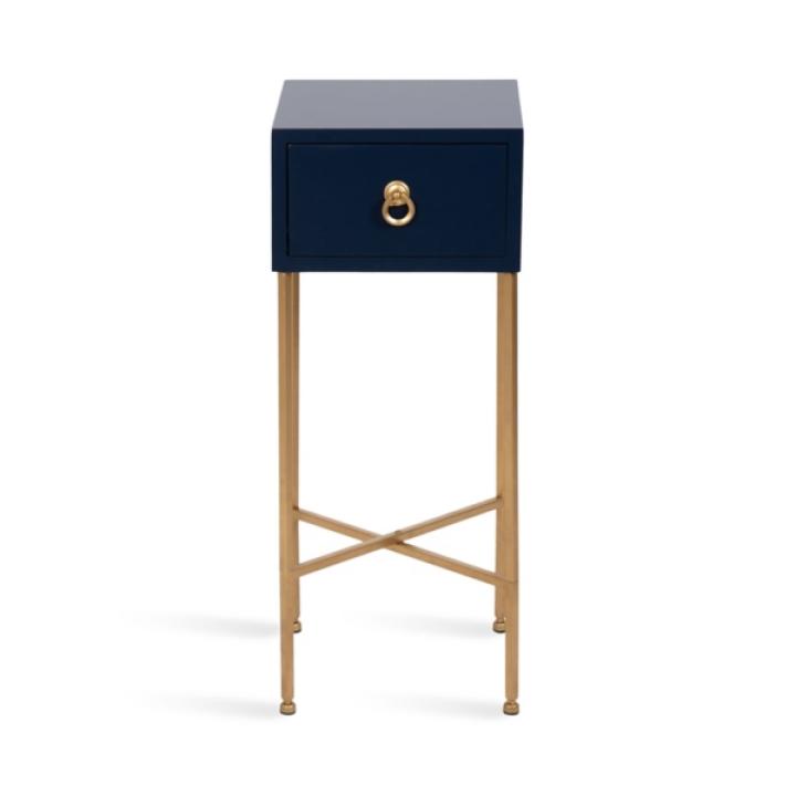 Navy Blue and Gold Glam Accent Table