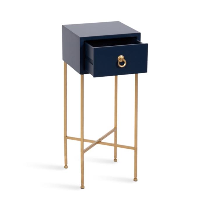 Navy Blue and Gold Glam Accent Table
