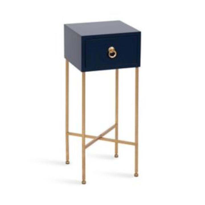 Navy Blue and Gold Glam Accent Table
